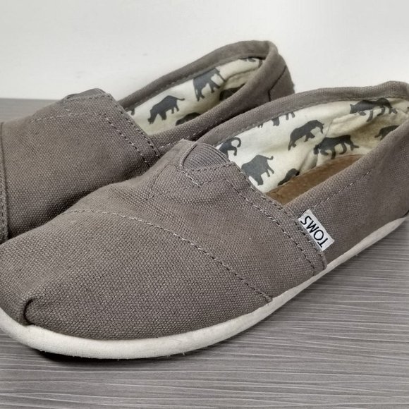 TOMS Classic Canvas Slip-On Shoe, Ash Canvas, Womens Size 6 M - Picture 1 of 9